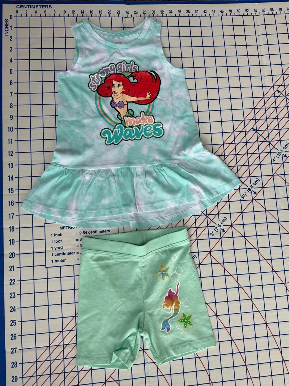 Disney Mint Green Girls Tank Top with Ariel Graphic